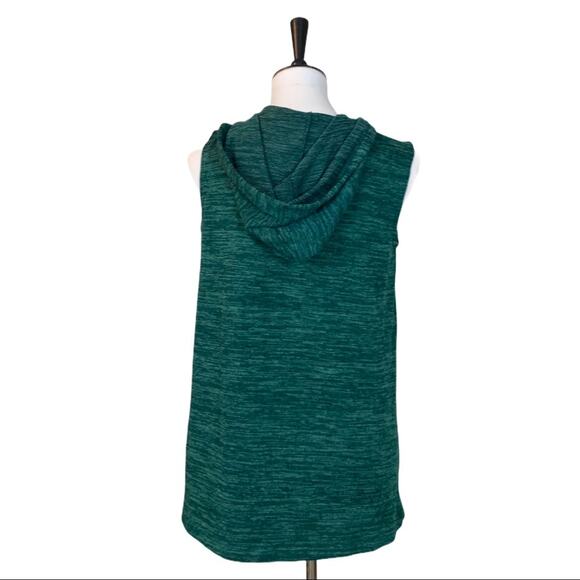 LOGO Women's Vest Green Knit Hooded Open Front Size Casual Athleisure Size XS - Picture 5 of 13